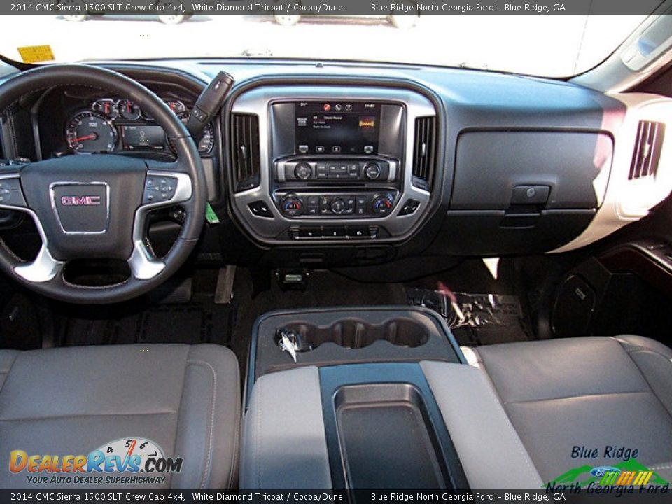2014 GMC Sierra 1500 SLT Crew Cab 4x4 White Diamond Tricoat / Cocoa/Dune Photo #16