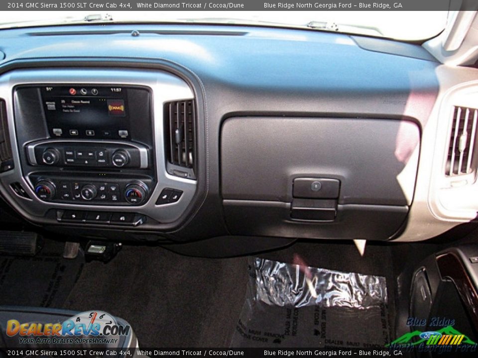 2014 GMC Sierra 1500 SLT Crew Cab 4x4 White Diamond Tricoat / Cocoa/Dune Photo #17