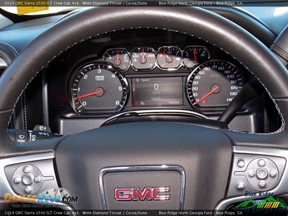 2014 GMC Sierra 1500 SLT Crew Cab 4x4 White Diamond Tricoat / Cocoa/Dune Photo #18