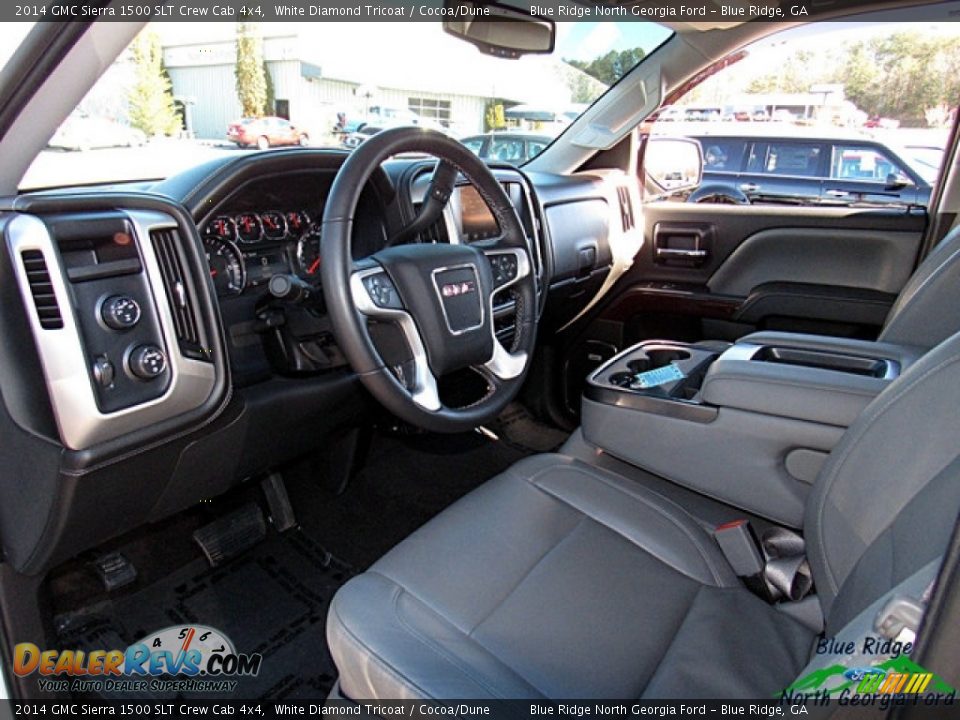 2014 GMC Sierra 1500 SLT Crew Cab 4x4 White Diamond Tricoat / Cocoa/Dune Photo #28