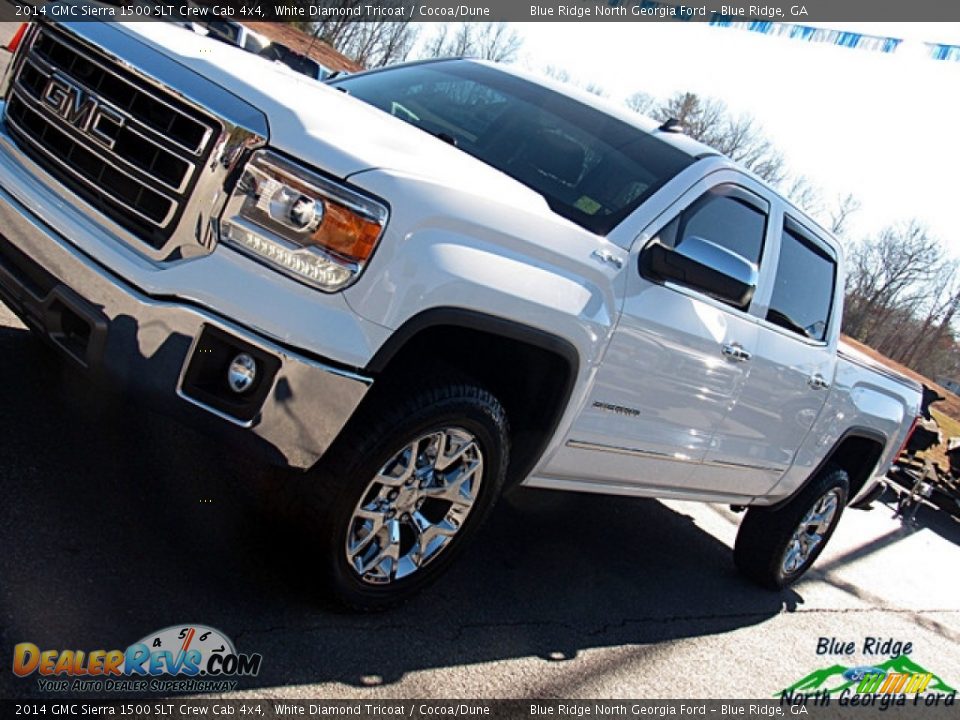 2014 GMC Sierra 1500 SLT Crew Cab 4x4 White Diamond Tricoat / Cocoa/Dune Photo #30
