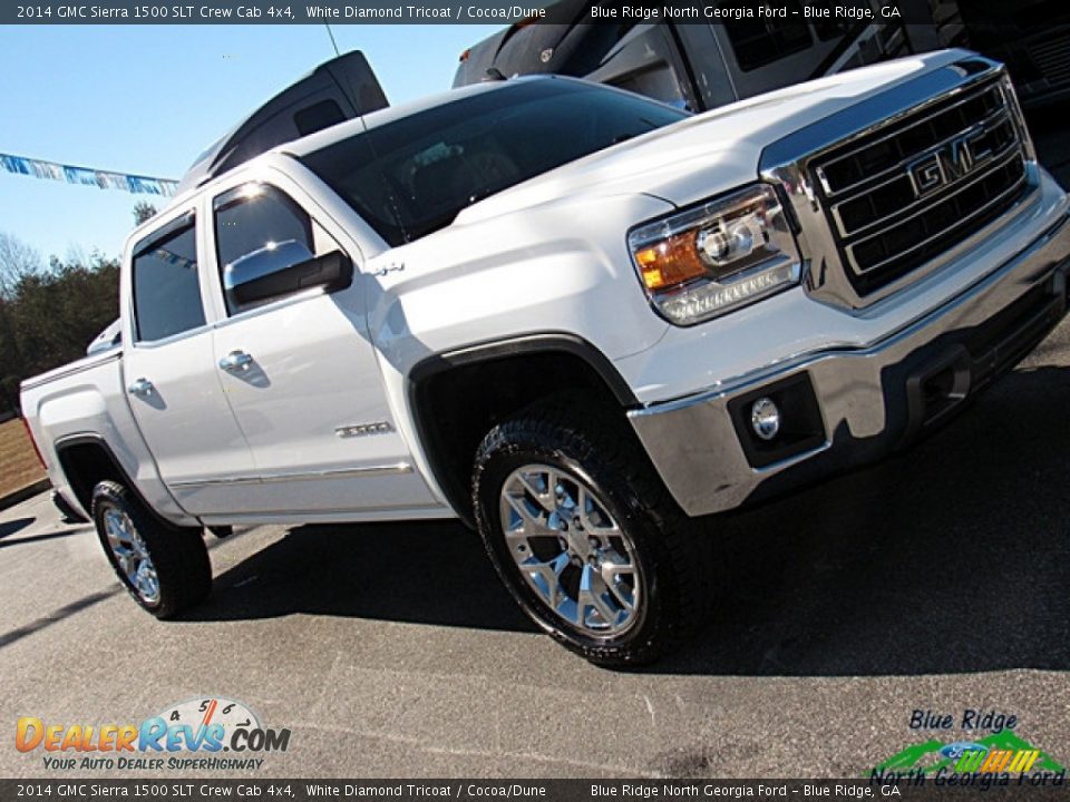 2014 GMC Sierra 1500 SLT Crew Cab 4x4 White Diamond Tricoat / Cocoa/Dune Photo #31