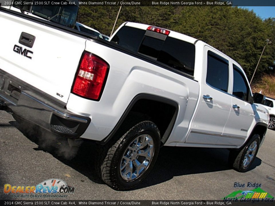 2014 GMC Sierra 1500 SLT Crew Cab 4x4 White Diamond Tricoat / Cocoa/Dune Photo #32