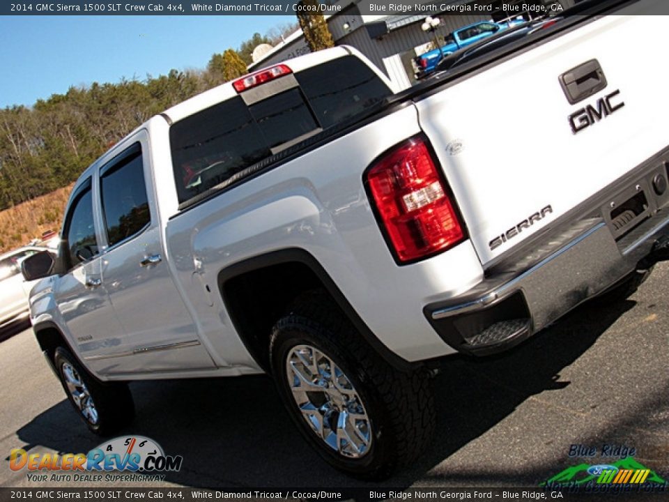 2014 GMC Sierra 1500 SLT Crew Cab 4x4 White Diamond Tricoat / Cocoa/Dune Photo #33