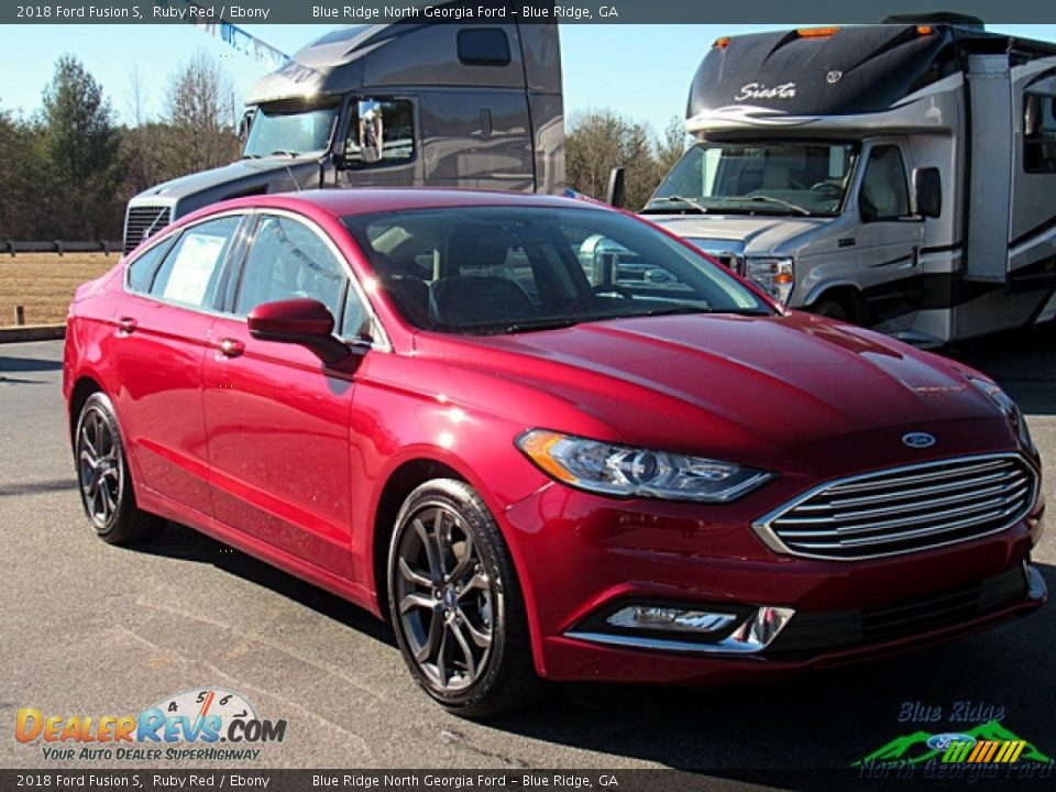 2018 Ford Fusion S Ruby Red / Ebony Photo #7