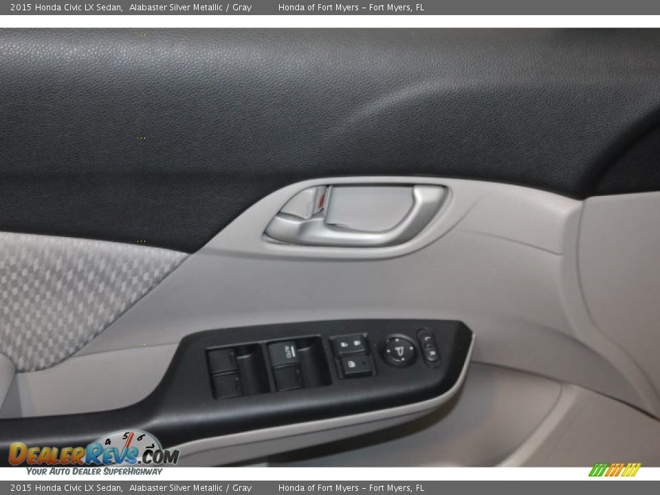 2015 Honda Civic LX Sedan Alabaster Silver Metallic / Gray Photo #13