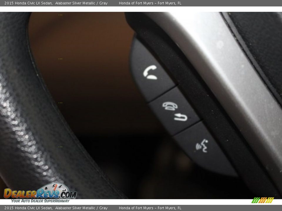 2015 Honda Civic LX Sedan Alabaster Silver Metallic / Gray Photo #20