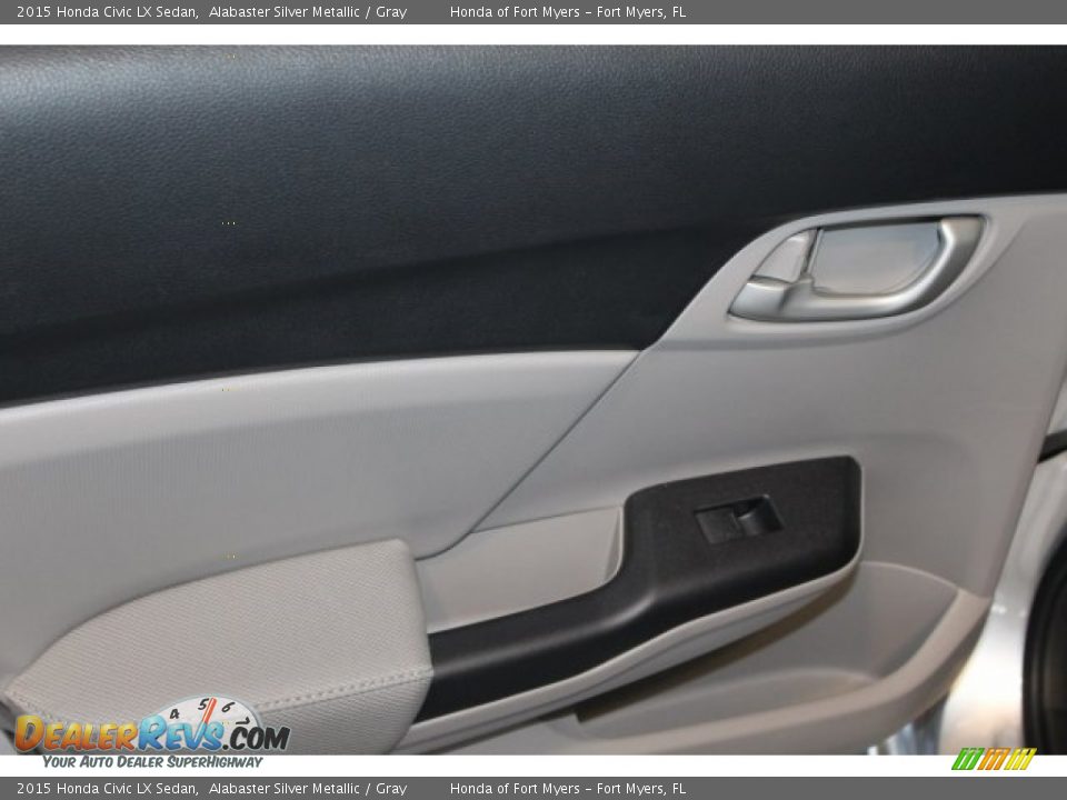 2015 Honda Civic LX Sedan Alabaster Silver Metallic / Gray Photo #31