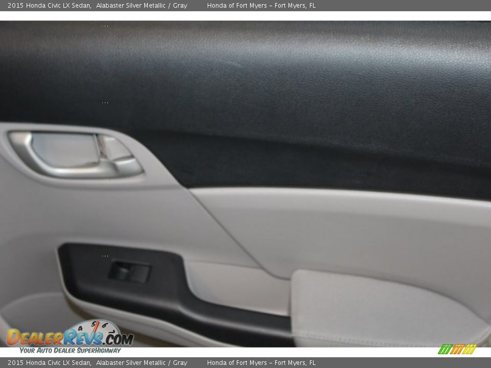 2015 Honda Civic LX Sedan Alabaster Silver Metallic / Gray Photo #34