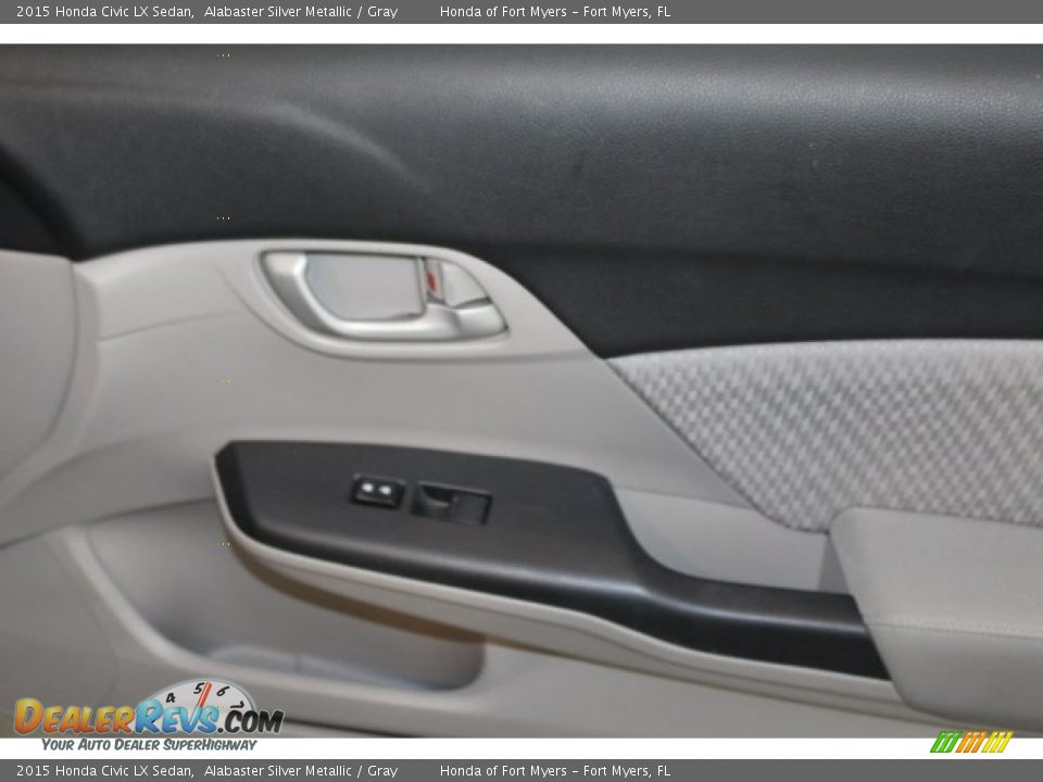 2015 Honda Civic LX Sedan Alabaster Silver Metallic / Gray Photo #36