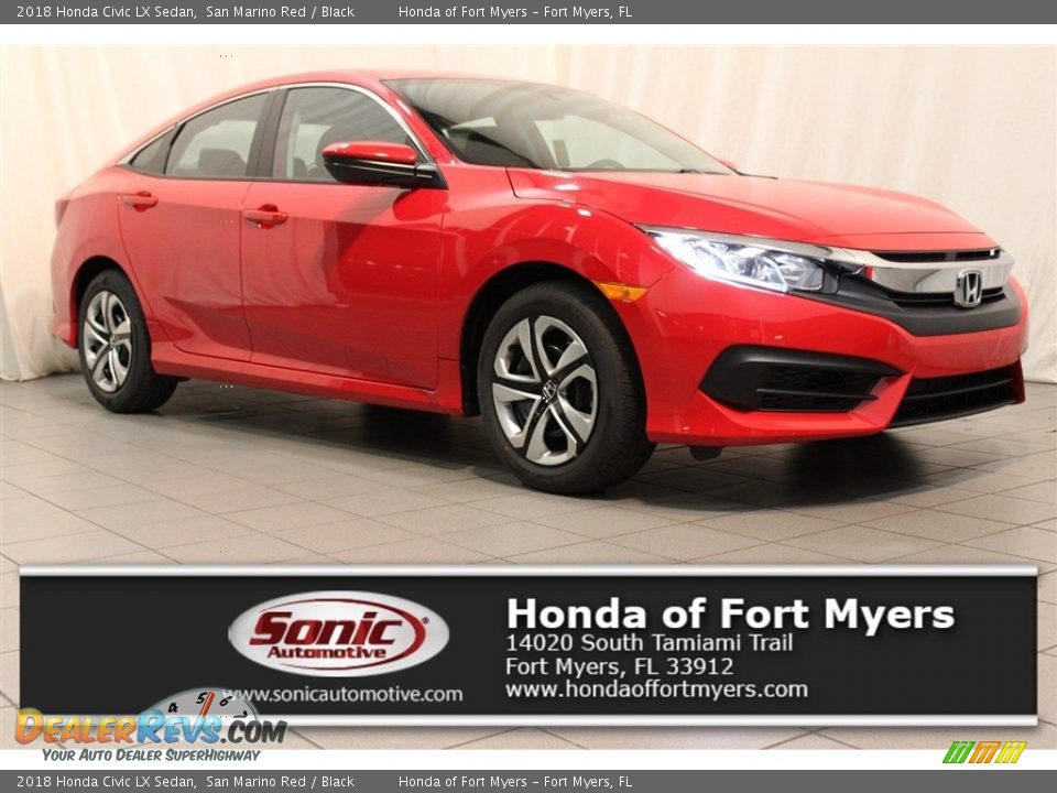 2018 Honda Civic LX Sedan San Marino Red / Black Photo #1