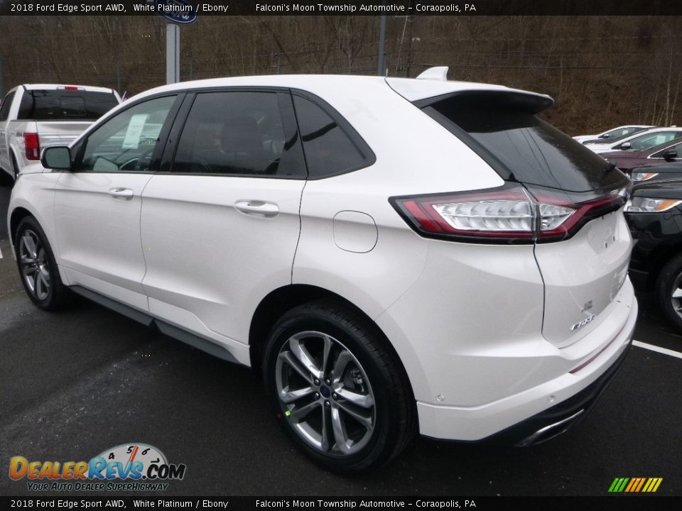 2018 Ford Edge Sport AWD White Platinum / Ebony Photo #6