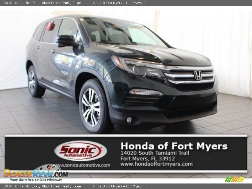 2018 Honda Pilot EX-L Black Forest Pearl / Beige Photo #1