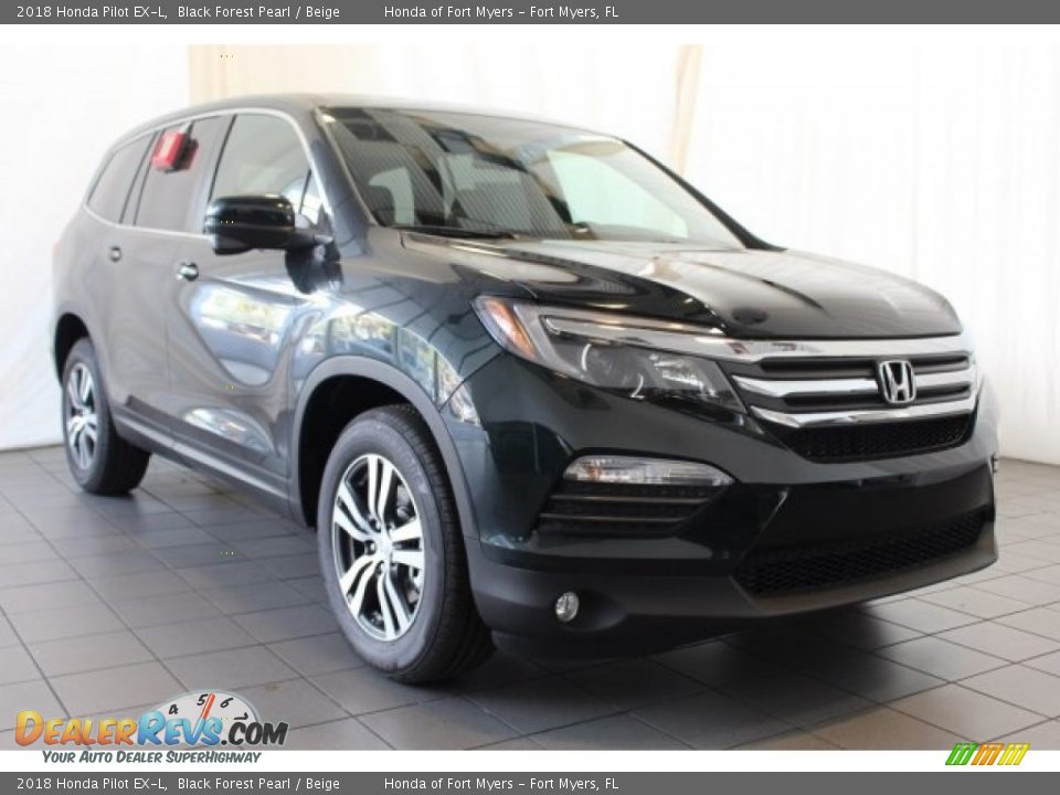 2018 Honda Pilot EX-L Black Forest Pearl / Beige Photo #2