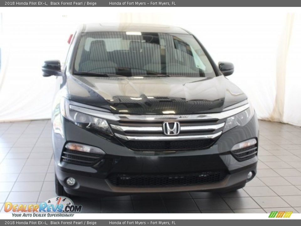 2018 Honda Pilot EX-L Black Forest Pearl / Beige Photo #4