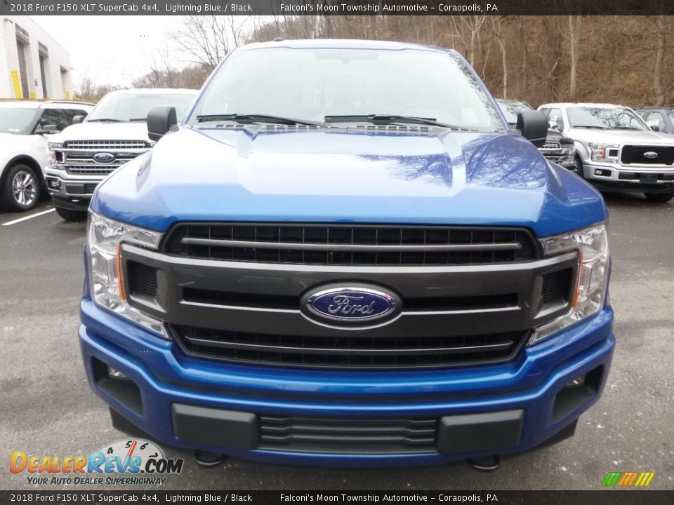 2018 Ford F150 XLT SuperCab 4x4 Lightning Blue / Black Photo #4