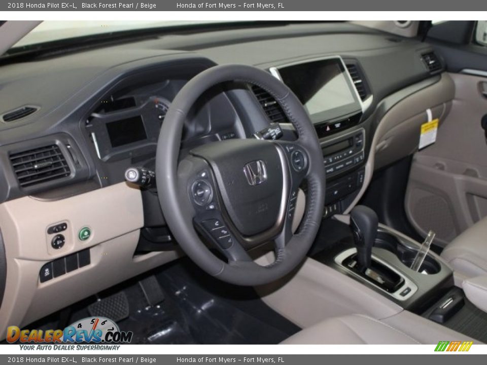 2018 Honda Pilot EX-L Black Forest Pearl / Beige Photo #18