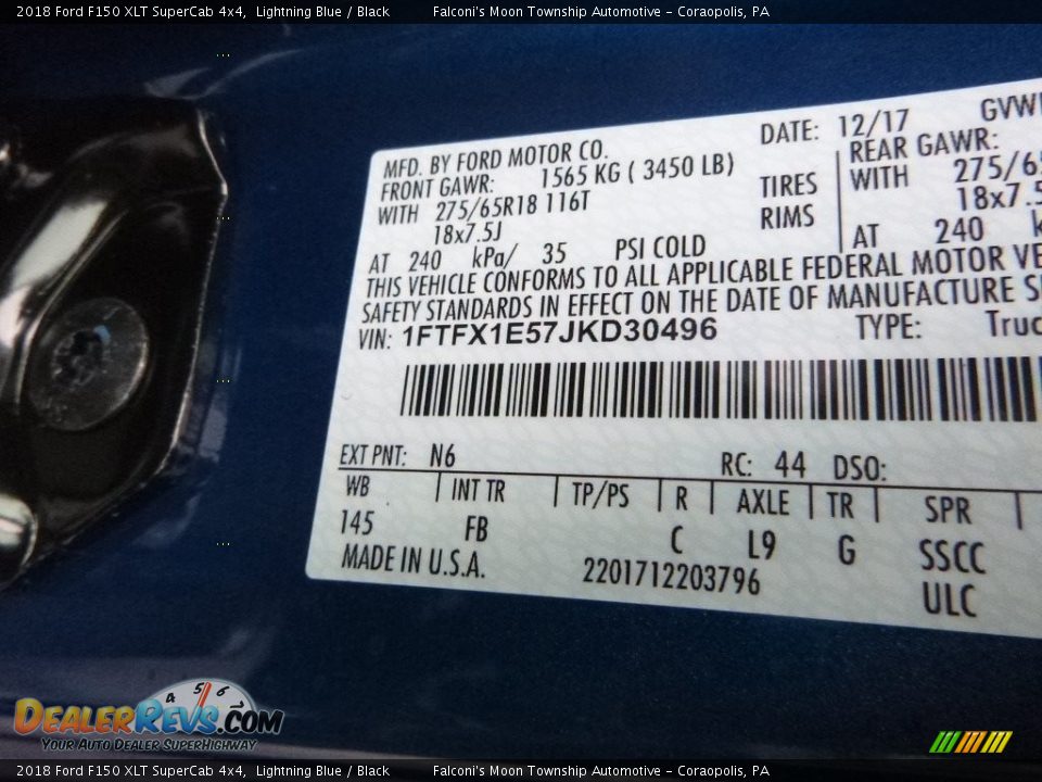 2018 Ford F150 XLT SuperCab 4x4 Lightning Blue / Black Photo #11