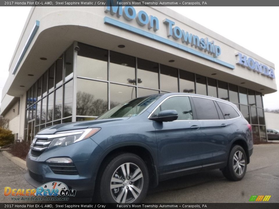 2017 Honda Pilot EX-L AWD Steel Sapphire Metallic / Gray Photo #1