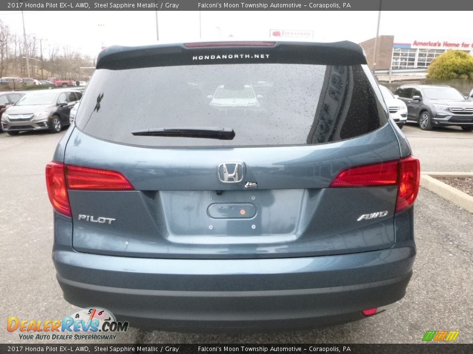 2017 Honda Pilot EX-L AWD Steel Sapphire Metallic / Gray Photo #3