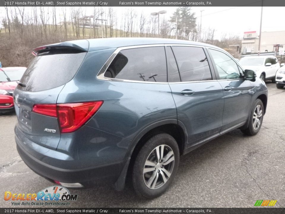 2017 Honda Pilot EX-L AWD Steel Sapphire Metallic / Gray Photo #4