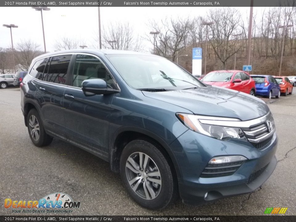 2017 Honda Pilot EX-L AWD Steel Sapphire Metallic / Gray Photo #5