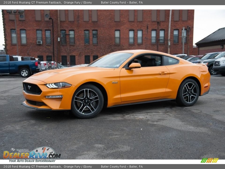 2018 Ford Mustang GT Premium Fastback Orange Fury / Ebony Photo #1