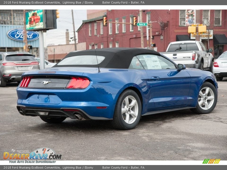 2018 Ford Mustang EcoBoost Convertible Lightning Blue / Ebony Photo #3