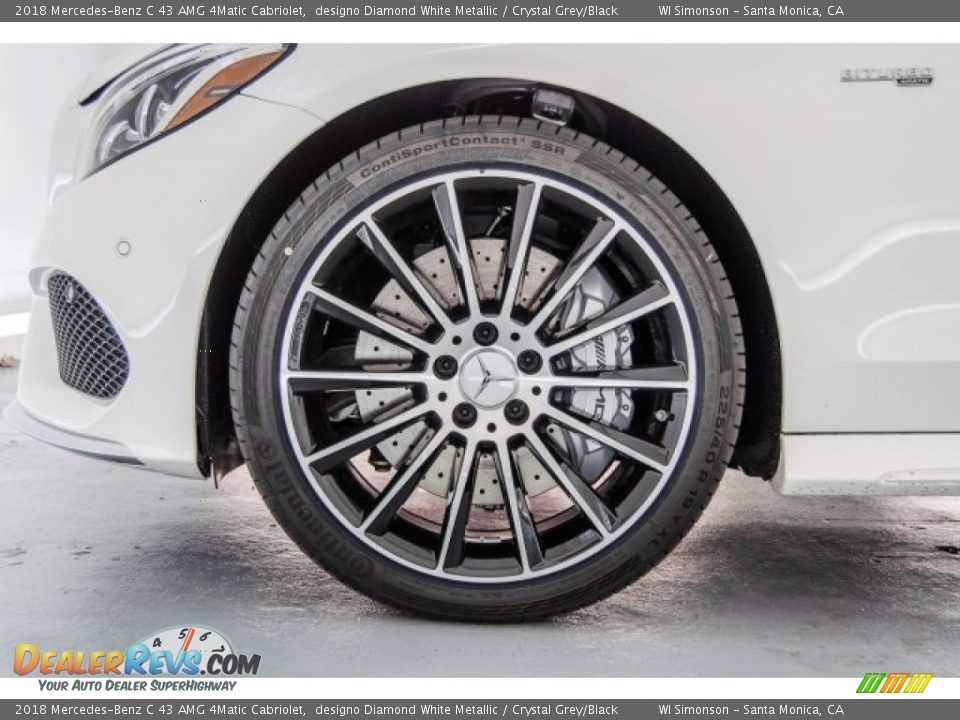 2018 Mercedes-Benz C 43 AMG 4Matic Cabriolet designo Diamond White Metallic / Crystal Grey/Black Photo #8