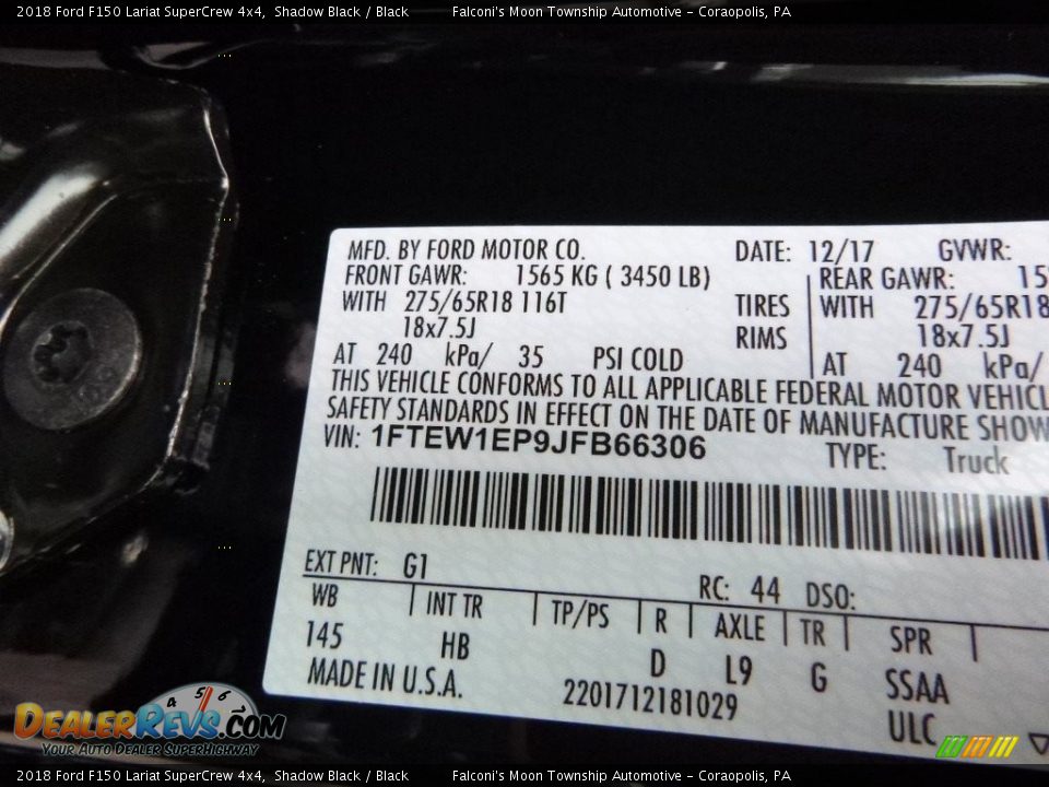 2018 Ford F150 Lariat SuperCrew 4x4 Shadow Black / Black Photo #12