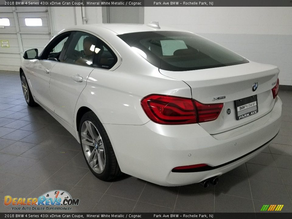2018 BMW 4 Series 430i xDrive Gran Coupe Mineral White Metallic / Cognac Photo #3