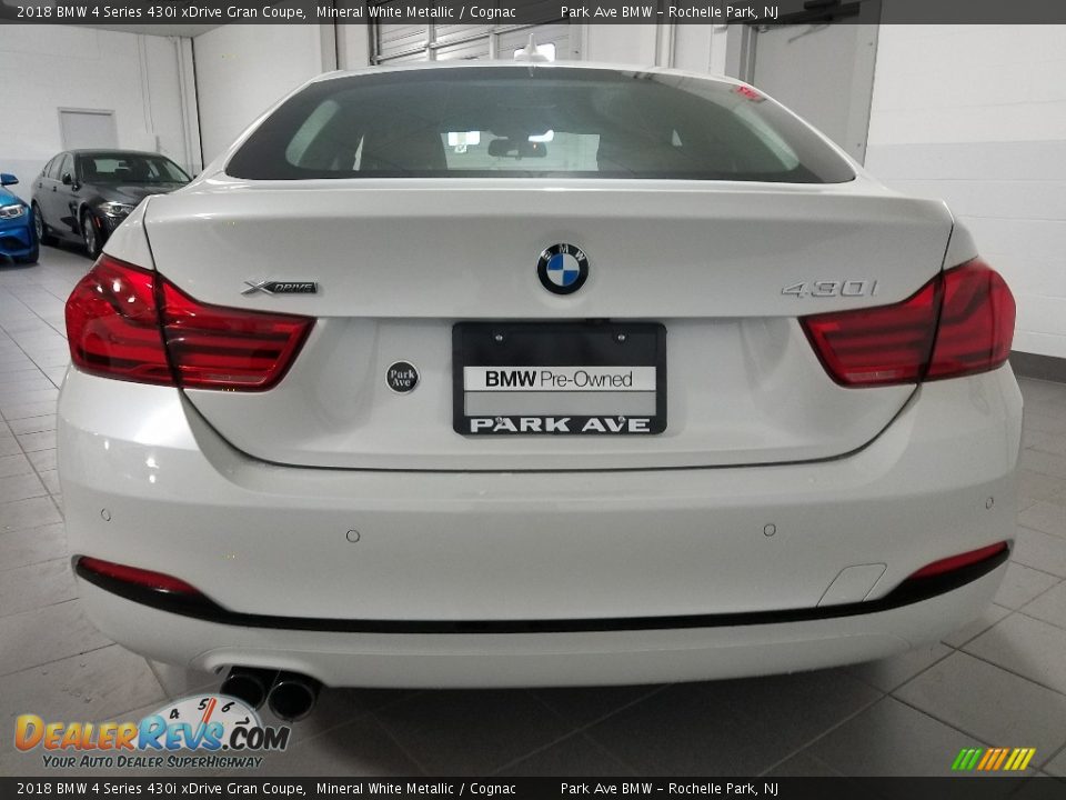 2018 BMW 4 Series 430i xDrive Gran Coupe Mineral White Metallic / Cognac Photo #4