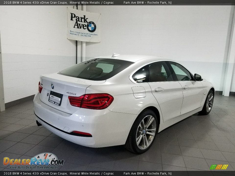 2018 BMW 4 Series 430i xDrive Gran Coupe Mineral White Metallic / Cognac Photo #5