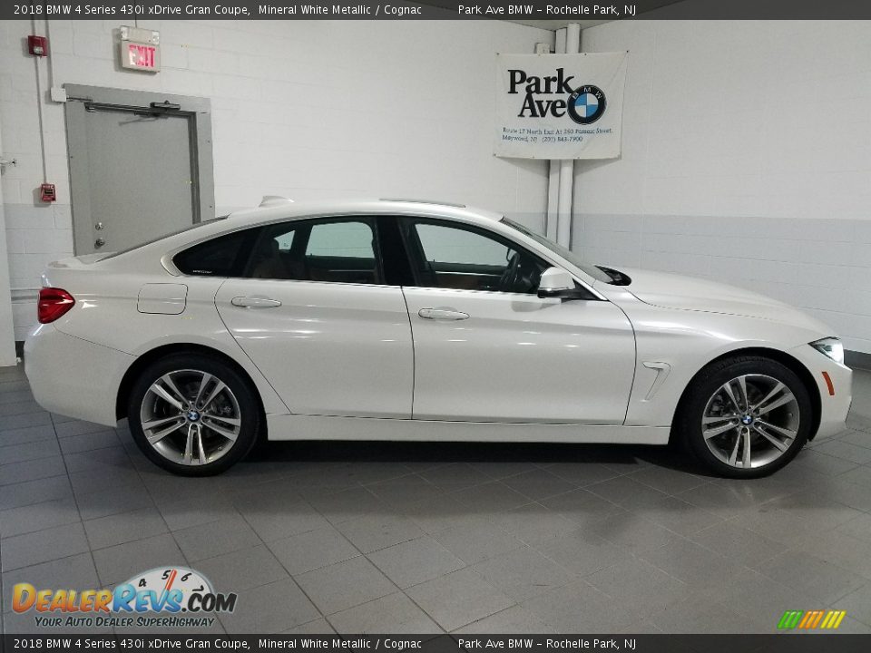 2018 BMW 4 Series 430i xDrive Gran Coupe Mineral White Metallic / Cognac Photo #6