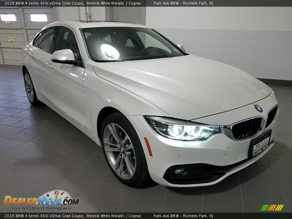 2018 BMW 4 Series 430i xDrive Gran Coupe Mineral White Metallic / Cognac Photo #7