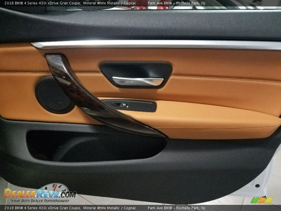 2018 BMW 4 Series 430i xDrive Gran Coupe Mineral White Metallic / Cognac Photo #9