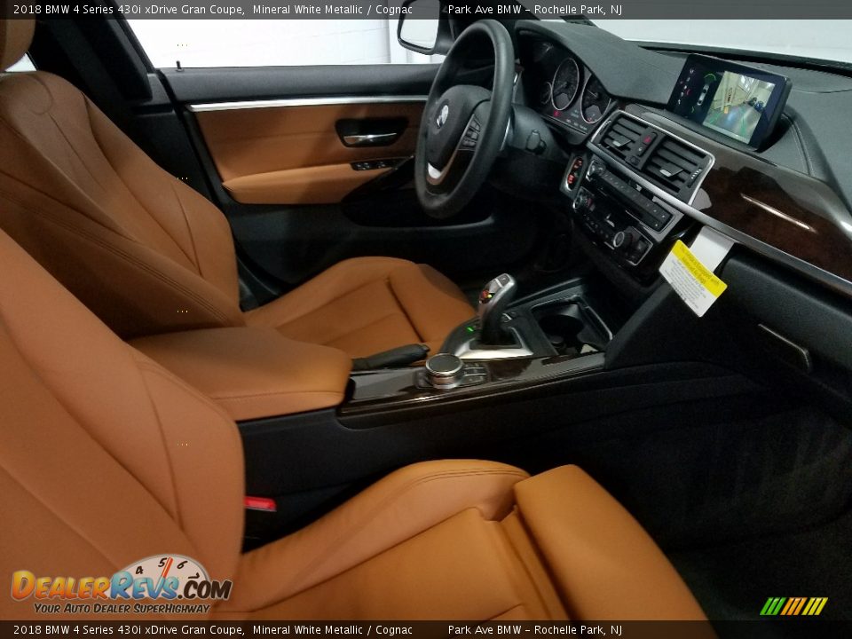 2018 BMW 4 Series 430i xDrive Gran Coupe Mineral White Metallic / Cognac Photo #10
