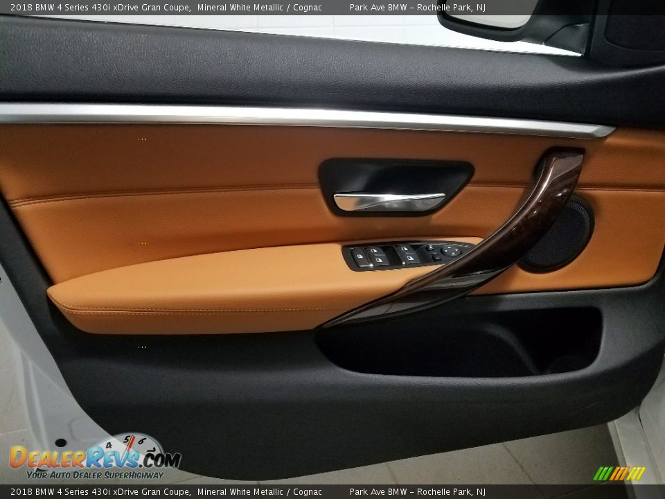 2018 BMW 4 Series 430i xDrive Gran Coupe Mineral White Metallic / Cognac Photo #12