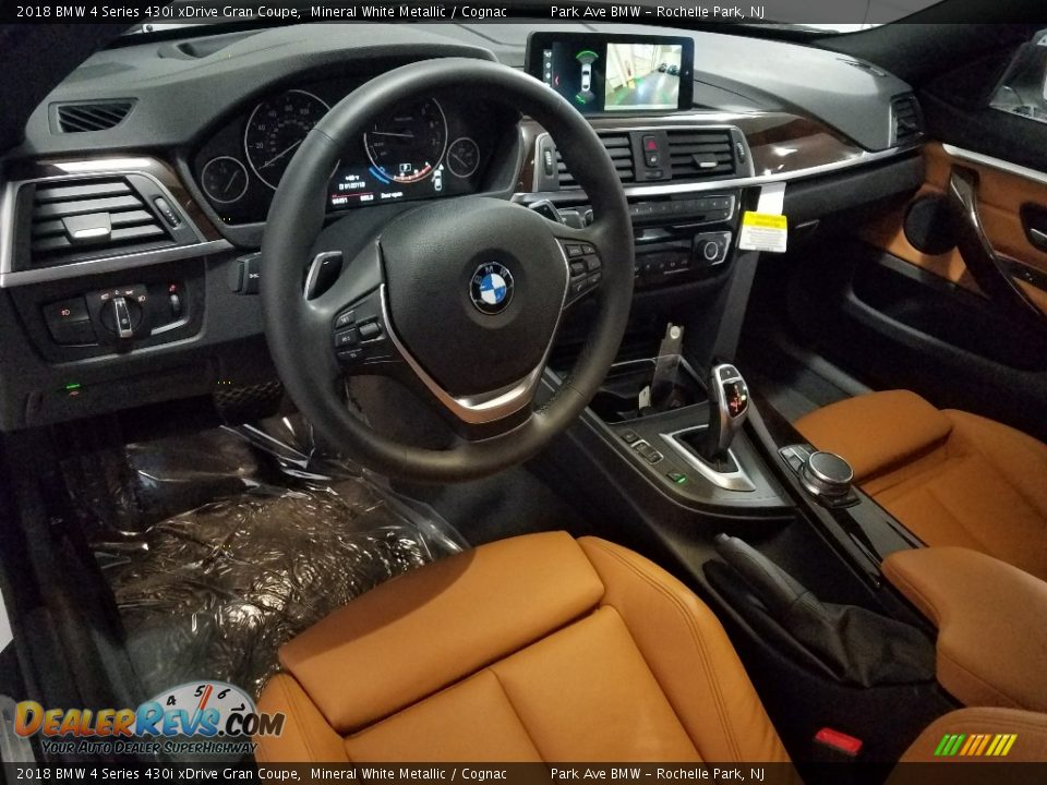 2018 BMW 4 Series 430i xDrive Gran Coupe Mineral White Metallic / Cognac Photo #13