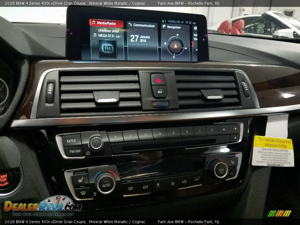 2018 BMW 4 Series 430i xDrive Gran Coupe Mineral White Metallic / Cognac Photo #15