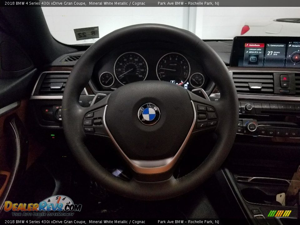 2018 BMW 4 Series 430i xDrive Gran Coupe Mineral White Metallic / Cognac Photo #21