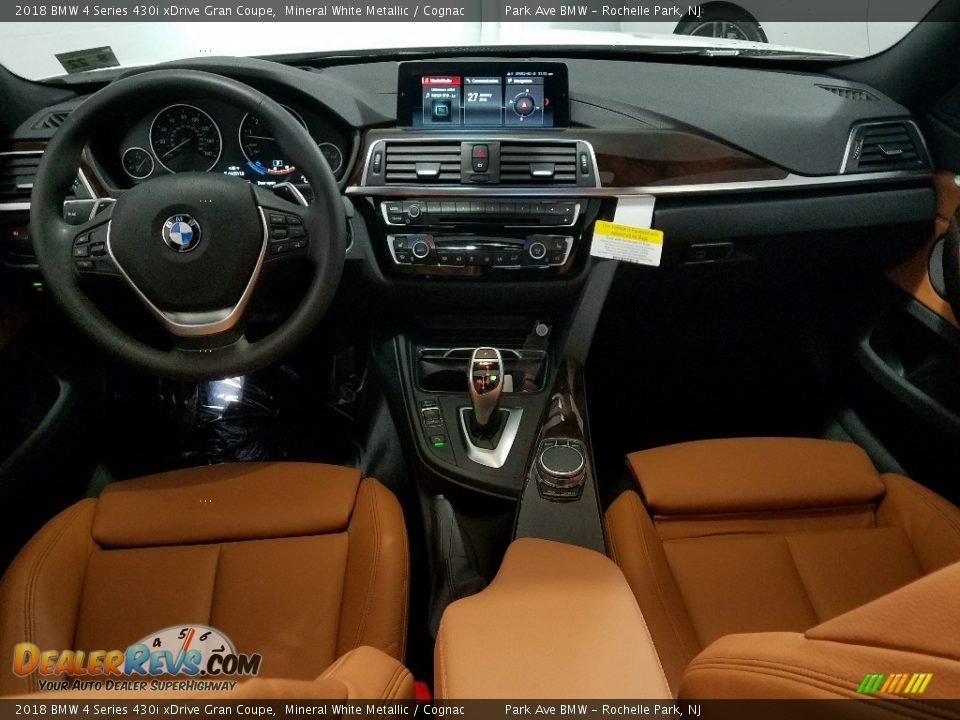 2018 BMW 4 Series 430i xDrive Gran Coupe Mineral White Metallic / Cognac Photo #22