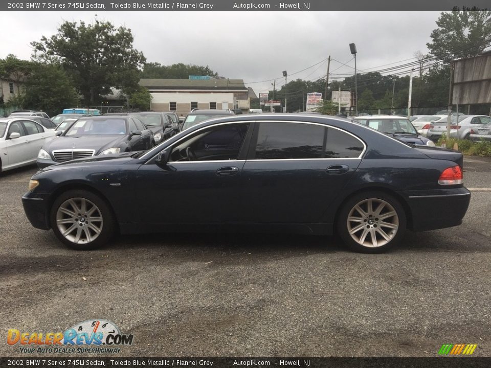 2002 BMW 7 Series 745Li Sedan Toledo Blue Metallic / Flannel Grey Photo #2