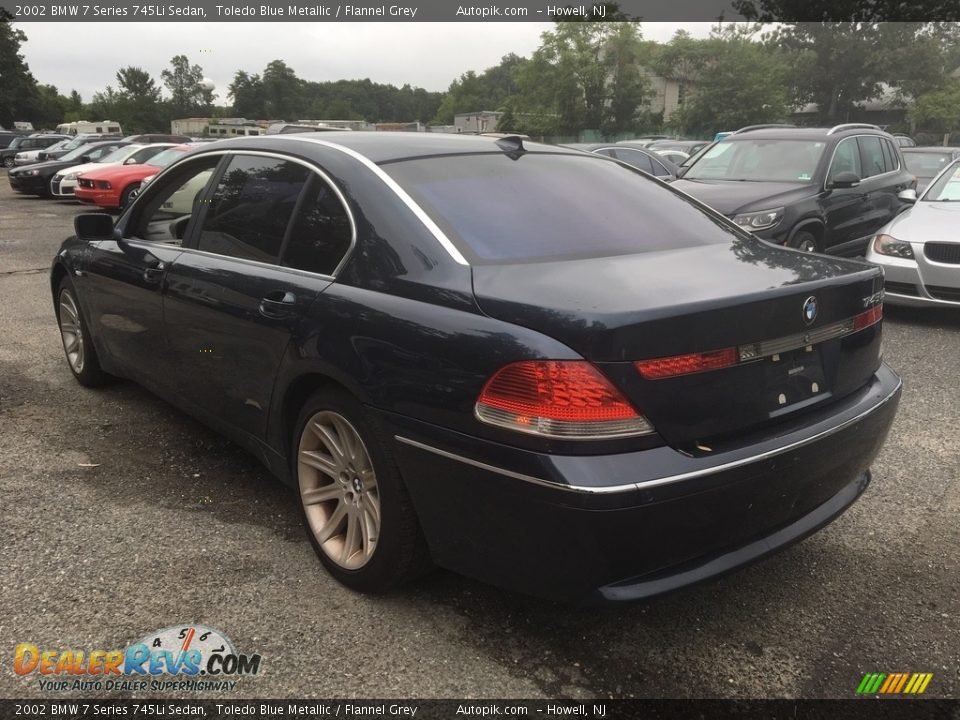 2002 BMW 7 Series 745Li Sedan Toledo Blue Metallic / Flannel Grey Photo #3