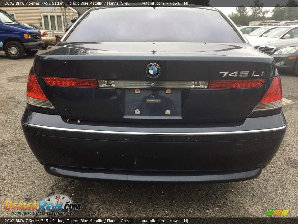 2002 BMW 7 Series 745Li Sedan Toledo Blue Metallic / Flannel Grey Photo #4