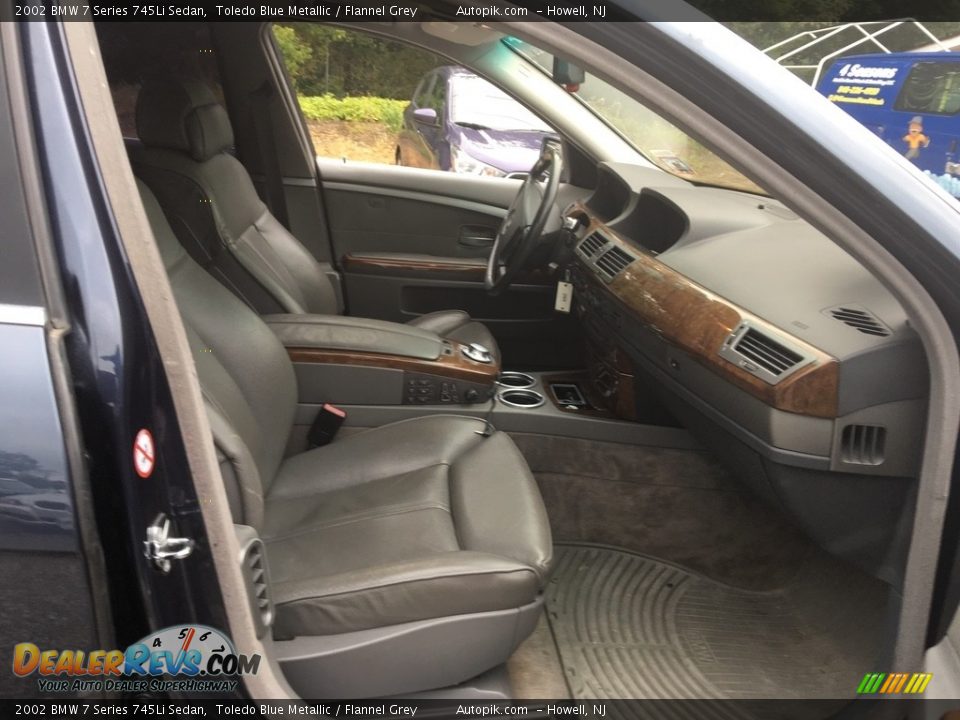2002 BMW 7 Series 745Li Sedan Toledo Blue Metallic / Flannel Grey Photo #10