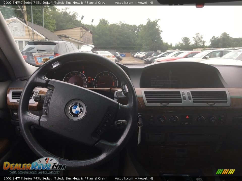 2002 BMW 7 Series 745Li Sedan Toledo Blue Metallic / Flannel Grey Photo #13