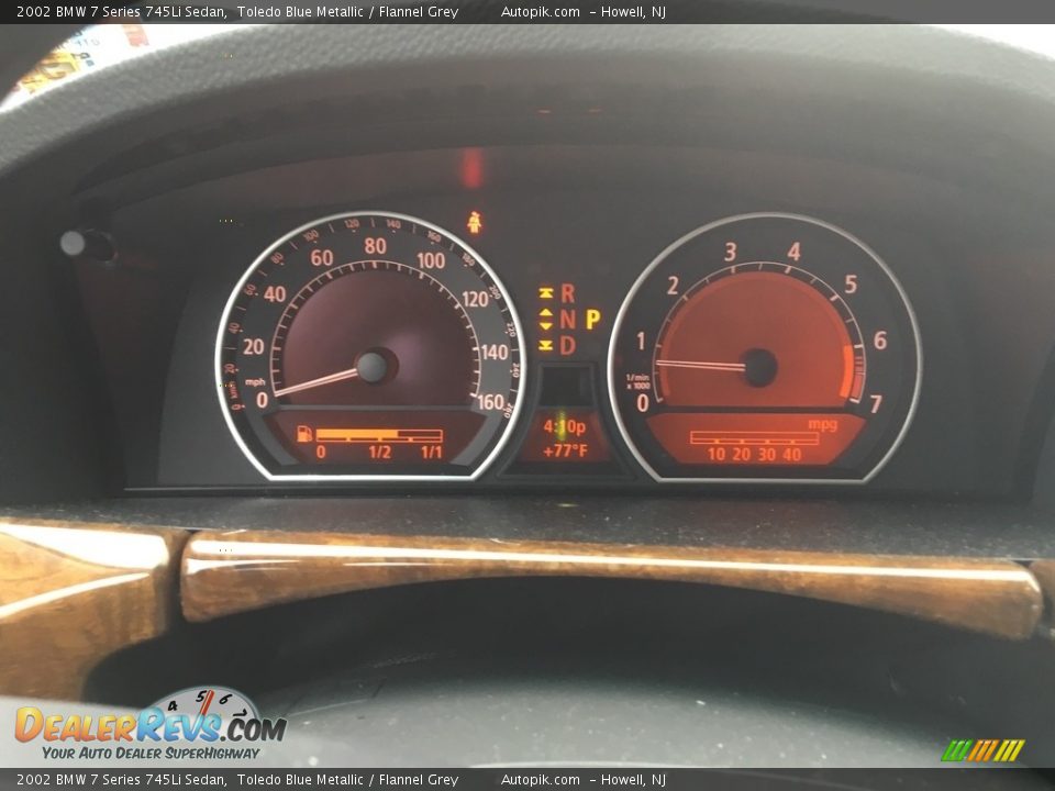 2002 BMW 7 Series 745Li Sedan Toledo Blue Metallic / Flannel Grey Photo #16