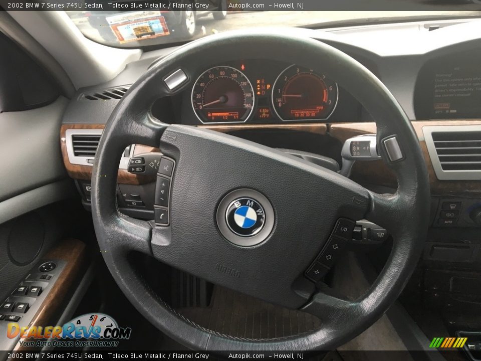 2002 BMW 7 Series 745Li Sedan Toledo Blue Metallic / Flannel Grey Photo #17