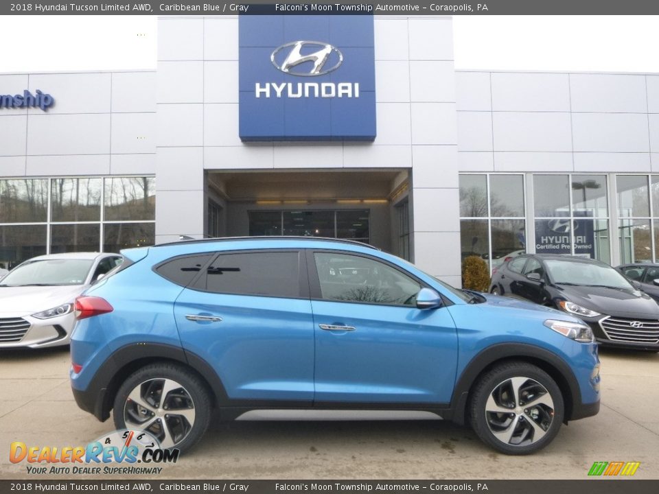 2018 Hyundai Tucson Limited AWD Caribbean Blue / Gray Photo #1